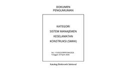 Sistem Manajemen Keselamatan Konstruksi (SMKK) – Master Product Katalog V.6